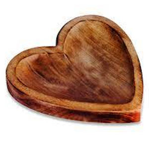 Plato de madera en forma de corazón ecológico de tamaño personalizado/cuenco 100% bandeja de madera natural para ensalada de cena, etc. - Product Image 2