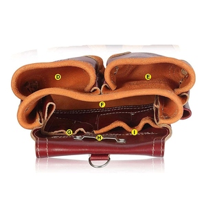 Sacs à outils pour électriciens en cuir tanné à l'huile de haute qualité, pochette de rangement multi-outils, professionnel, charpentier, OEM - Product Image 2