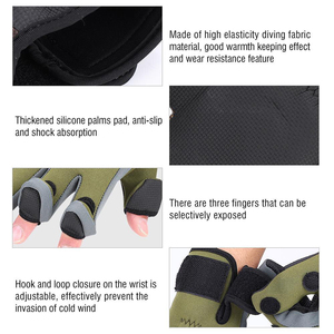 Gants de pêche unisexes imperméables antidérapants extensibles avec fermeture auto-agrippante, doigts amovibles, matière nylon respirante, intelligents et polyvalents - Product Image 4