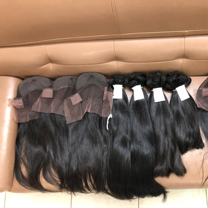 Cuticule alignée cheveux vierges os soyeux cheveux raides bungles vague style machine double trame génie trame extensions de cheveux humains - Product Image 3