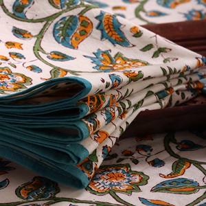 Wholesale Hand Block Print Multi Colour Floral <b>Table</b> Cover for Banquets Hotel Bohemian Style Embroidered Cotton <b>Table</b> <b>Cloth</b> - Product Image 3