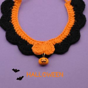 Collares para Mascotas de Moda Popular 2025, Sombreros de Calabaza Hechos a Mano para Halloween, Decoración - Product Image 5