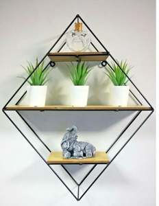 Étagère murale décorative de meilleure qualité pour la décoration de la maison et revêtement en poudre noire au design unique - Product Image 1