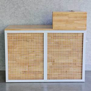 Comptoir de magasin BLT68022 avec tiroir 120x60x82cm en acier et métal, caisse enregistreuse en bois de caoutchouc - pour les détaillants - Product Image 3