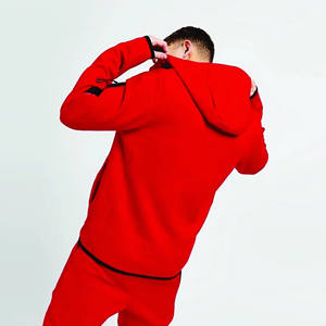 Ensemble de jogging vintage pour hommes, combinaison de survêtement zippée délavée à l'acide avec capuche et pantalon de survêtement évasé à jambe droite pour le printemps - Product Image 3