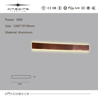 Lampe murale LED longue et designée pour l'intérieur, en aluminium, à montage en surface, pour salon, chambre à coucher et comptoir de bar