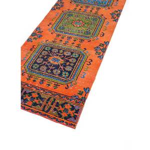 Alfombra de Lana Anudada a Mano de Gran Tamaño, Diseño Geométrico Rojo y Naranja, para Sala de Estar o Pasillo, 9x12 Rectangular, Pae-2523 - Product Image 2