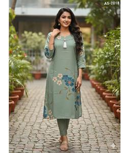 Indian Casual Daily Wear Poly Rayon Readymade Kurtis with Digital Print Plus Size Available Low Price Simple Daily Wear Kurtis - Product Image 1
