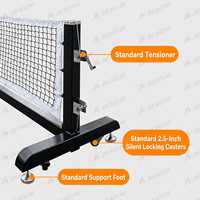 Système de filet de pickleball professionnel JAS Sports, sans bordure, durable, avec cadre en acier, 6860 mm, pliable, portable, intérieur/extérieur