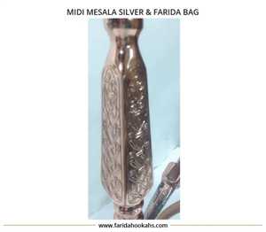 Venta caliente Farida Midi Mesala Silver Hookah con latón lacado de lujo con una elegante bolsa Farida - Product Image 5
