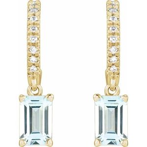 Pendientes de Aro Colgantes con Diamantes Engastados al Estilo Francés - Product Image 2