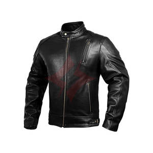 Chaqueta de Motociclista de Cuero Genuino Estilo Café Racer, Transpirable, Resistente a la Intemperie, con Protección, Unisex para Adultos - Product Image 1