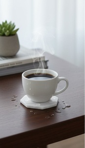 Natural Marble Round <b>Drink</b> <b>Coasters</b> 4 Inch Polished Stone Table <b>Coasters</b> Heat Resistant Beverage Cup Mats Wholesale OEM - Product Image 5