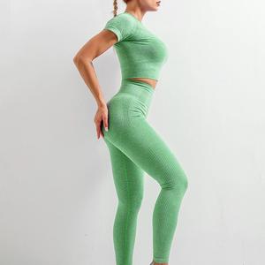 Conjunto de Top Deportivo y Shorts de Yoga de Compresión Transpirable para Mujer, Secado Rápido, Elástico, con Espalda Cruzada, Ropa Deportiva con Forro de Spandex - Product Image 5