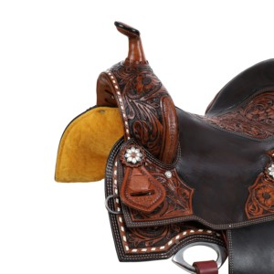 Silla de Montar Inglesa de Alta Calidad, Hecha a Mano con Cuero Genuino Premium, Diseño Western Barrel, Duradera - Product Image 3