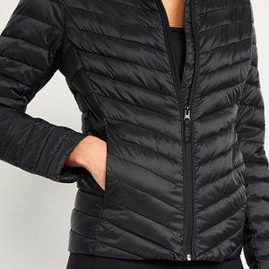 Chaqueta de Invierno para Mujer, Ligera, Cortavientos, con Cierre de Cremallera, Impermeable, Acolchada, de Lona, Tipo Bomber - Product Image 3