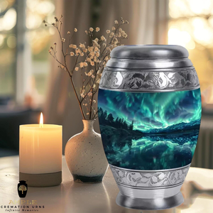 Handcrafted Aluminum Cremation <b>Urn</b> Elegant Cremation <b>Urns</b> with Meena Coating Leak-Proof Seal Keepsake (3 Cu) & <b>Large</b> (220 Cu) - Product Image 6