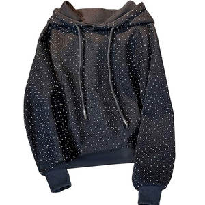 เสื้อฮู้ดถักไหมพรมประดับเพชรสำหรับผู้หญิง สไตล์ลำลอง ใส่สบาย เหมาะสำหรับใช้ในชีวิตประจำวัน - Product Image 1