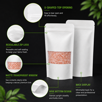 Sacs refermables en papier kraft blanc réutilisables, résistants à l'humidité et à la poussière, pour le stockage des grains de café, des fruits secs et des épices