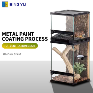 Stapelbares Glas-Reptilien-Terrarium mit Netz oberseite vorne oder oben für Arbor eal Reptilien und Amphibien Vivarium-Gehäuse - Product Image 3