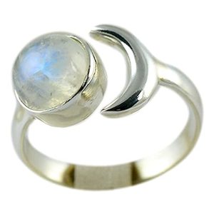 Anillo de Plata de Ley 925 con Piedra Lunar Arcoíris, Hecho a Mano, con Incrustaciones, Estilo Boho, Joyería de Piedra de Nacimiento de Junio, Regalo Perfecto - Product Image 1