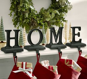 HOME word <b>Stocking</b> <b>Holder</b> Set of Four Pieces Wood Metal Cast Iron Rustic Gift Box Modern Designs High Quality Wholesale 2022 New - Product Image 1