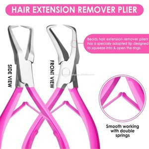 Kit di Extension Hair Extension pler in acciaio inox <span class=keywords><strong>3</strong></span> botte crimpatura anello di ferro e gancio strumenti in acciaio inox - Product Image 2