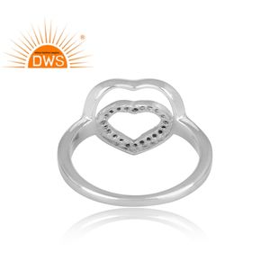 แหวนพลอยธรรมชาติสีดำรูปหัวใจดีไซน์รูปหัวใจทำจากเงินสเตอร์ลิงผู้ผลิตเครื่องประดับตามสั่ง - Product Image 4