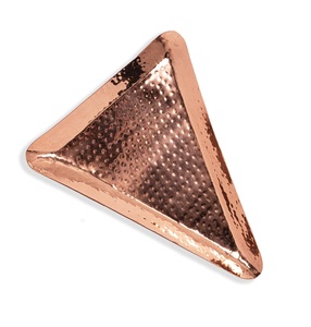 Stocked High Finishing Metal Serving Copper Golden Silver Hammered Design and <b>Plain</b> Tabletop Decorative Galvanized Metal - Product Image 4