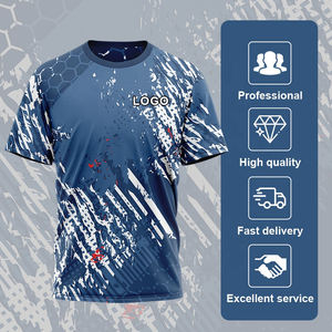T-shirt de sport pour homme en polyester de haute qualité, personnalisé OEM, à séchage rapide, manches courtes, impression numérique, respirant, techniques brodées de haute qualité - Product Image 3