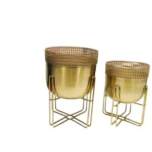 Design personnalisé robuste forme ronde or jardinière Pot idéal pour plancher salon intérieur extérieur jardin balcon décoration - Product Image 2