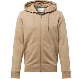 Sudadera con capucha de forro polar de algodón personalizada para hombre, Sudadera con capucha y cremallera larga estampada con hombros caídos y diseño profesional para hombre - Product Image 1