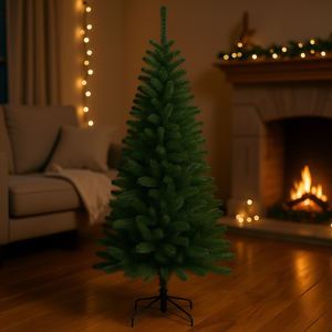 Sapin de Noël ALPINE SLIM en vert festif (PVC H180 D76 cm) pour décorations Amicasa - Product Image 3