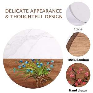 ชุดถาดรองแก้วทำจากไม้หินอ่อนแผ่นรองแก้วเซรามิกสำหรับตกแต่งห้องครัวอุปกรณ์เสริมสำหรับเบียร์ - Product Image 6