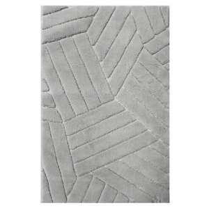 Tapis de bain/douche Naila gris clair 70x120cm, beige, en jacquard tissé teint en fil, motif abstrait - Production sur mesure - Fabriqué en Turquie - Product Image 2
