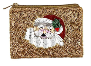 Mini portefeuille ethnique fait main pour filles, coloré, avec fermeture éclair, pochette à monnaie, broderie de grandes perles de rocaille, design en tissu - Product Image 3