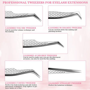 Pinzas para Pestañas de Acero Inoxidable de Alta Calidad, Punta Puntiaguda, Precisión, Durabilidad, Herramienta Extensible - Product Image 3