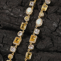 Colección de Cristales YYN, Cadena de Piedras Preciosas Rosa Bebé, Brazalete Brillante con Amatista y Circonita Cúbica, Ópalo Morado Vintage, Joyería Moderna para Mujeres y Hombres