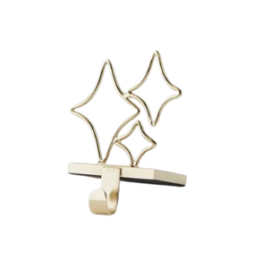 Ornements en métal de bas polis or meilleure qualité forme de cabane décorative à la main support de bas en métal de Noël - Product Image 3