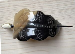 Accessoire de coiffure en corne de buffle poli fait à la main outils de coiffure Matiss accessoires fourche à cheveux bâton bijoux Matiss coiffure - Product Image 6