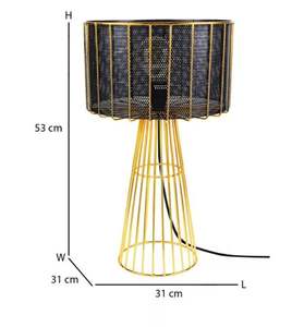 Toned Black & Gold <b>Table</b> Lamp <b>Portable</b> Natural Flameless Home Decoration for Christmas Easter Valentine's Day - Product Image 6