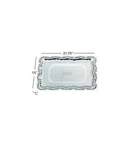 Plateau de présentation en céramique argentée élégante, fait à la main, décoration de luxe, artisanat de designer, écologique, style américain, tendance, maison, plaqué - Product Image 1