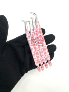 Pinces à cils en acier inoxydable les plus vendues, légères, durables, anti-magnétiques, de haute qualité, emballage personnalisé - Product Image 2