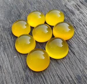 Oferta de San Valentín, Plata de Ley 925 de Alta Calidad, Calcedonia Amarilla Natural, Gema Redonda de Cabujón de 8 mm para Hacer Joyas - Product Image 4