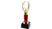 Trophée d'entreprise en métal et cristal très demandé - Gravure personnalisée portable pour événements d'entreprise et reconnaissance d'équipe