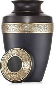 Urna de cremación de Metal clásica hecha a mano de alta calidad de Color negro, ataúd de esmalte fino para mascotas con suministros funerarios para cenizas - Product Image 6