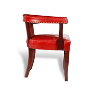 Fauteuil à bascule en cuir véritable français de luxe antique, avec structure en laiton, fait main, mobilier moderne pour intérieur, maison ou bureau, siège bas.