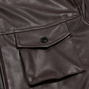 Veste en cuir véritable pour homme, finition haut de gamme, vêtement d'extérieur tendance pour le style urbain, les voyages et les vêtements de saison - Product Image 4