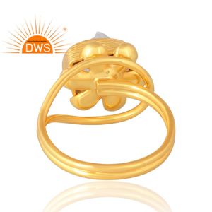 Venta caliente 925 plata esterlina 18K chapado en oro Natural Arco Iris Luna anillo de piedras preciosas Demi joyería fina para mujer regalo para ella - Product Image 2