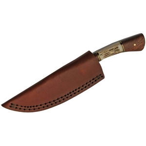 Nouvel Arrivage Couteau à éplucher en acier damas forgé à la main au design unique Couteau à éplucher avec manche en bois d'olivier et étui en cuir - Product Image 3